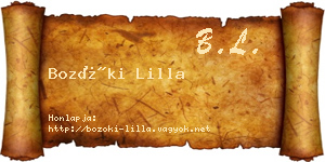 Bozóki Lilla névjegykártya